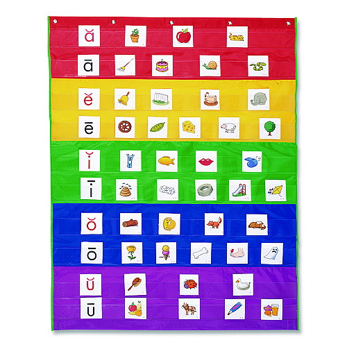 Learning Resources Rainbow Pocket Chart, 10 Pockets, 33.5" w x 42" h, Assorted Colors (LER2197)
