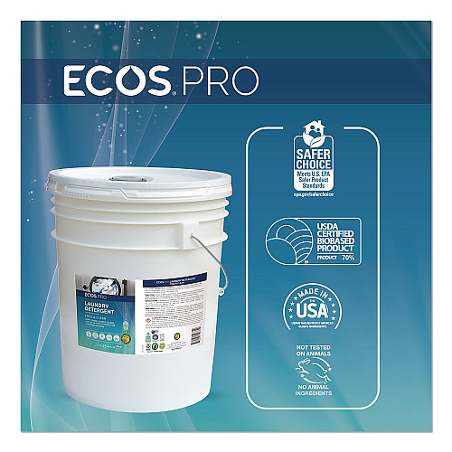 ECOS PRO Laundry Detergent Liquid, Free and Clear, 5 gal Pail (PL976405)