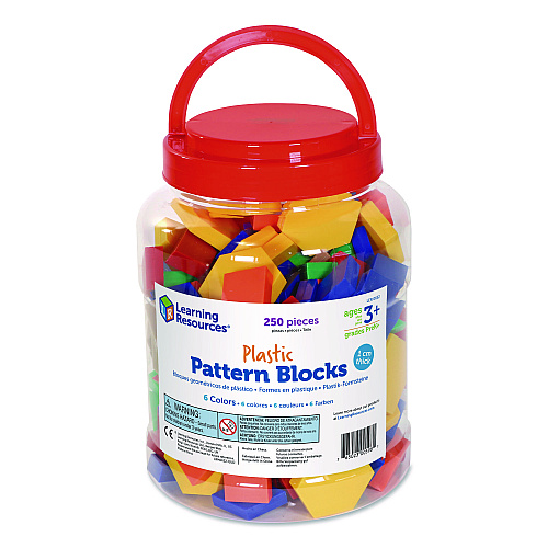 Learning Resources Plastic Pattern Blocks, Grades Pre-K to 2, 250 Pieces (LER0632)