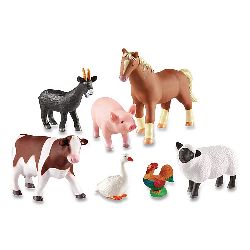 Learning Resources Jumbo Farm Animals, Grades Pre-K to 3, 7 Pieces (LER0694)