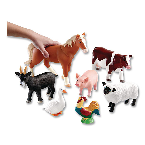 Learning Resources Jumbo Farm Animals, Grades Pre-K to 3, 7 Pieces (LER0694)