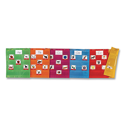 Learning Resources Magnetic Pocket Chart Squares, Classroom/Teacher Organizer Set, 7 Pockets, Assorted Colors, Set of 6 (LER2386)