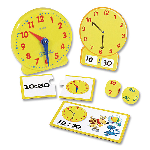 Learning Resources Time Activity Set, 1 to 12 Players, Grades K to 1, 41 Pieces (LER3220)