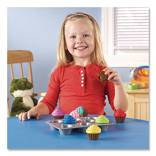 Learning Resources Smart Snacks Shape Sorting Cupcakes, Pre-K, 17 Pieces (LER7347)