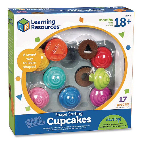 Learning Resources Smart Snacks Shape Sorting Cupcakes, Pre-K, 17 Pieces (LER7347)