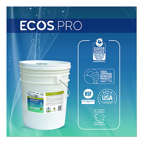 ECOS PRO Dishmate Manual Dish Liquid, Free and Clear, 5 gal Pail (PL972105)