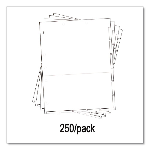 Medical Arts Press Large Tab Chart Divider Sheets, 7-Hole Punched, Letter, White, 250/Box (20256)