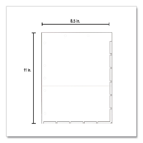 Medical Arts Press Large Tab Chart Divider Sheets, 7-Hole Punched, Letter, White, 250/Box (20256)