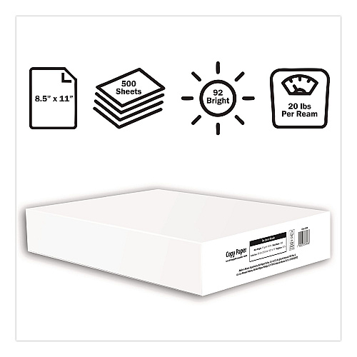 WHITEBOX Office Paper, 92 Bright, 20 lb Bond, 8.5 x 11, White, 500 Sheets/Ream, 10 Reams/Carton, 40 Cartons/Pallet, 21 PLT/Truckload (XG811W9T2)