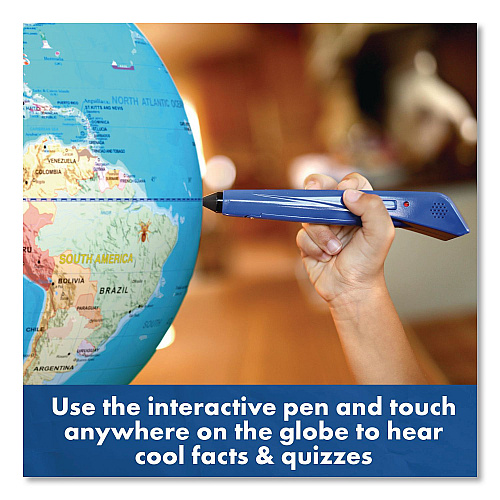 Educational Insights Geosafari Jr. Talking Globe, 12" dia, Semi-Meridian Mount, Blue Base (8888)
