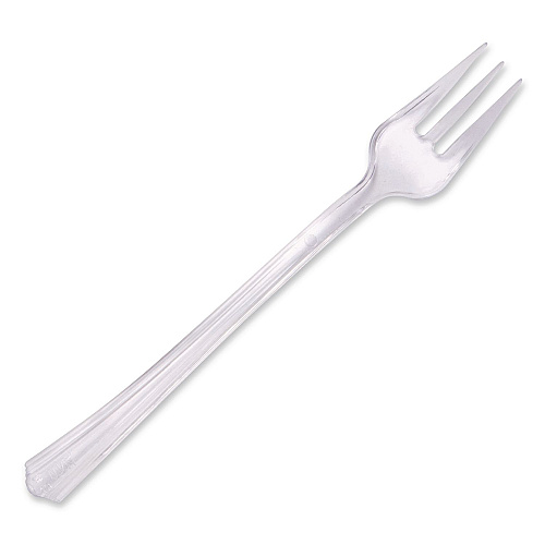 WNA Petites Mini Utensils, Mediumweight, Petite Tasting Fork, Plastic, Clear, 500/Carton (APTFKCL)