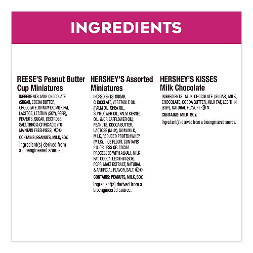 Hershey's Milk Chocolate Candy Mini Assortment, 32.9 oz Bag, 122 Individually Wrapped Chocolates (22002588)