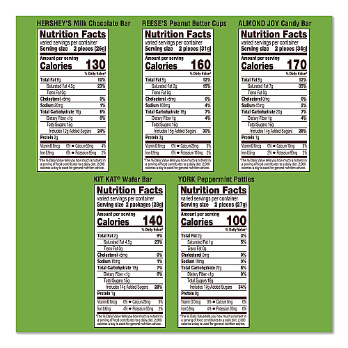 Hershey's Candy Snack Size Party Pack, 30.22 oz Bag, 58 Individually Wrapped Pieces (22002590)