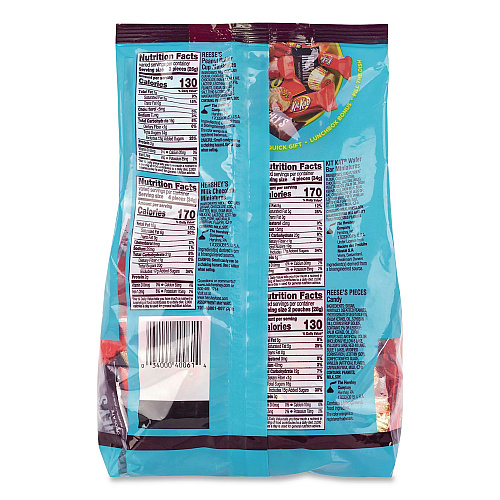 Hershey's Milk Chocolate Candy Mini Assortment, 60.1 oz Bag, 2/Carton (60004184)
