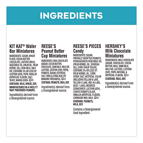 Hershey's Milk Chocolate Candy Mini Assortment, 60.1 oz Bag, 2/Carton (60004184)