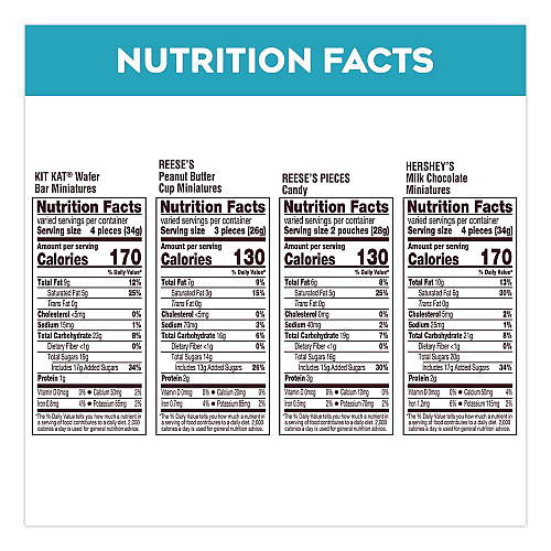 Hershey's Milk Chocolate Candy Mini Assortment, 60.1 oz Bag, 2/Carton (60004184)