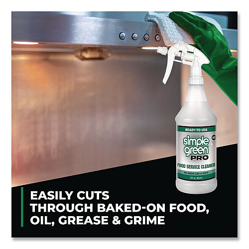 simple green Pro Food Service Cleaner Ready-To-Use, 32 oz Spray Bottle, 12/Carton (0601032)