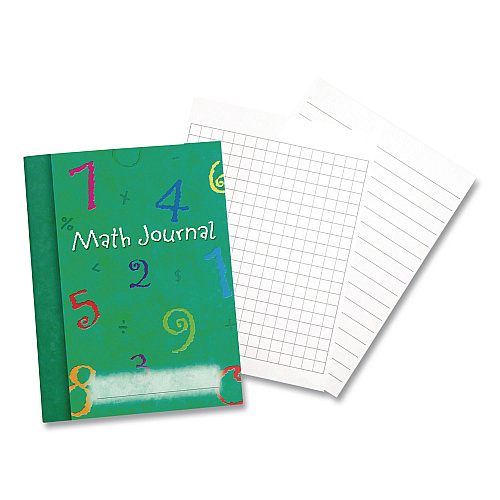 Learning Resources Math Journal, Graph Ruled/College Ruled, Green Cover, (64) 9 x 7 Sheets, 10 Journals (LER3468)