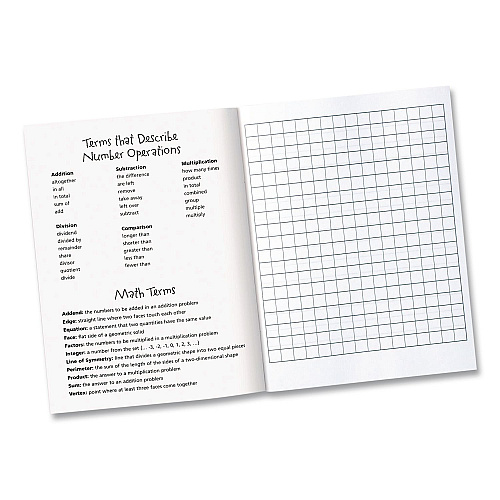 Learning Resources Math Journal, Graph Ruled/College Ruled, Green Cover, (64) 9 x 7 Sheets, 10 Journals (LER3468)