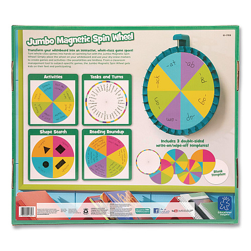 Educational Insights Jumbo Magnetic Spin Wheel, 16" Diameter, Ages 3 and Up (1769)
