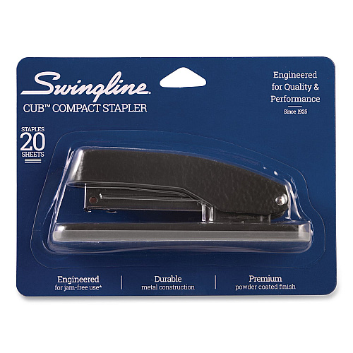 Swingline Cub Compact Metal Stapler, 20 Sheet Capacity, Matte Black (1068)