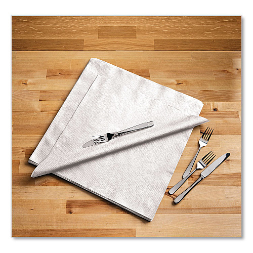 Boardwalk Linen-Feel Flat Napkins, 1-Ply, 14 x 14, White, 1,000/Carton (14X14LNAPW)