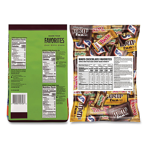 Hershey's Assortment Milk Chocolate/Mar's Chocolate Favorites, 30.22 oz Bag and 62.6 oz Bag/Carton (60004054)
