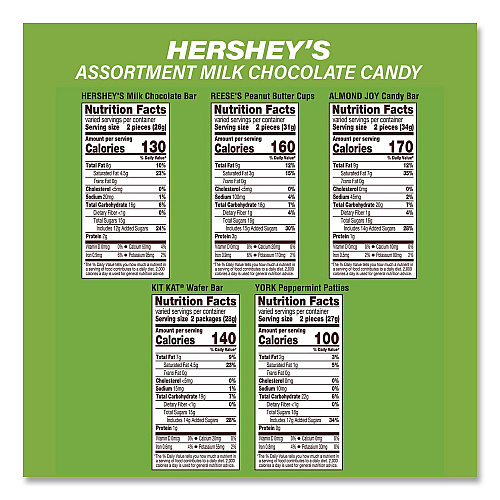 Hershey's Assortment Milk Chocolate/Mar's Chocolate Favorites, 30.22 oz Bag and 62.6 oz Bag/Carton (60004054)