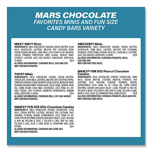 Hershey's Assortment Milk Chocolate/Mar's Chocolate Favorites, 30.22 oz Bag and 62.6 oz Bag/Carton (60004054)