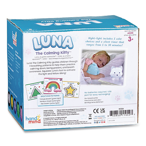 hand2mind Luna the Calming Kitty, Ages 3 and Up, White (95384)