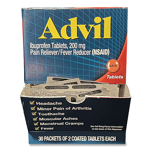 Advil Ibuprofen Tablets Refill Packs, Two-Pack, 30/Box (64008)