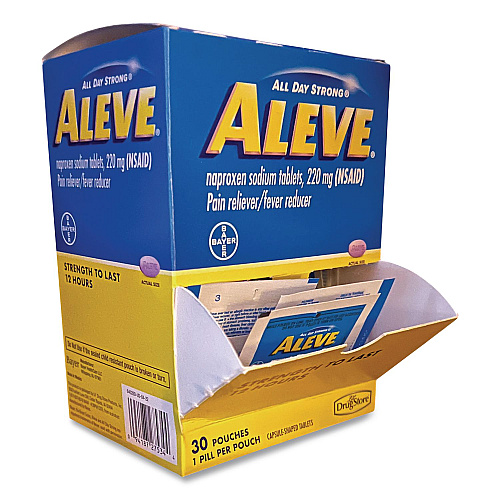 Aleve Pain Reliever Tablets Refill Packs, 1 Tablet/Packet, 30/Box (64028)