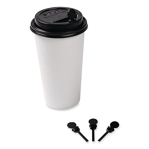 AmerCareRoyal Beverage Plugs, 2", Black, 2,000/Carton (CPLUGBK)