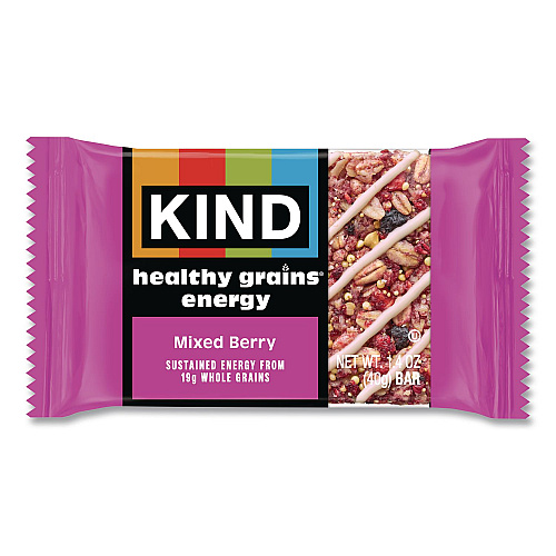 KIND Healthy Grains Energy Mixed Berry Bars, 1.4 oz Bar, 10/Box (67073)