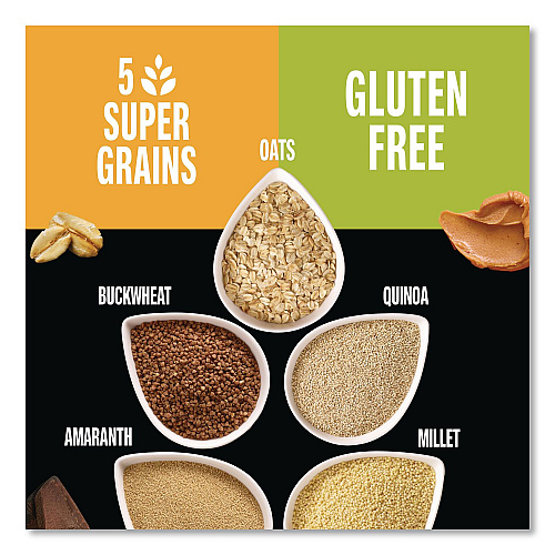 KIND Healthy Grains Energy Peanut Butter Dark Chocolate Bars, 1.4 oz Bar, 10/Box (67075)