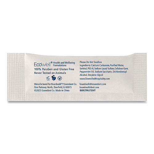 Boardwalk Toothpaste, Peppermint, 0.15 oz Sachet, 1,000/Carton (TPASTEMT)