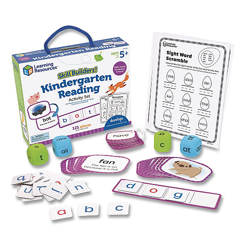 Learning Resources Skill Builders! Kindergarten Reading Activity Set, Grades K to 1, 121 Pieces (LER1246)