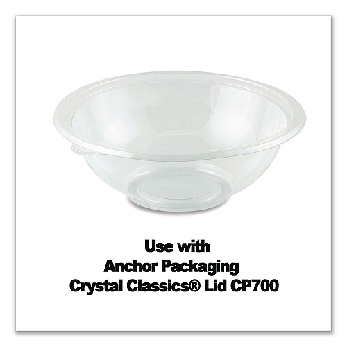 Anchor Packaging Crystal Classics Bowl, 24 oz, 7" Diameter x 2.56" h, Clear, Plastic, 150/Carton (4400246)