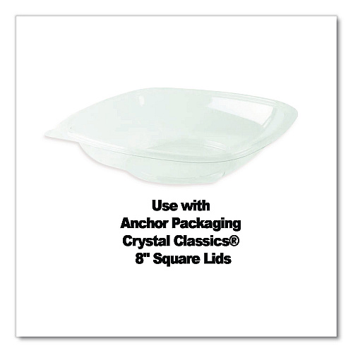 Anchor Packaging Crystal Classics Bowl, 32 oz, 8.13 x 8.13 x 1.75, Clear, Plastic, 150/Carton (4548110)