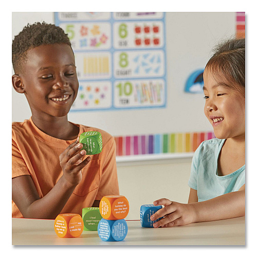 Learning Resources Conversation Cubes, Ages 6 and Up, Assorted Colors, 6 Pieces (LER7300)