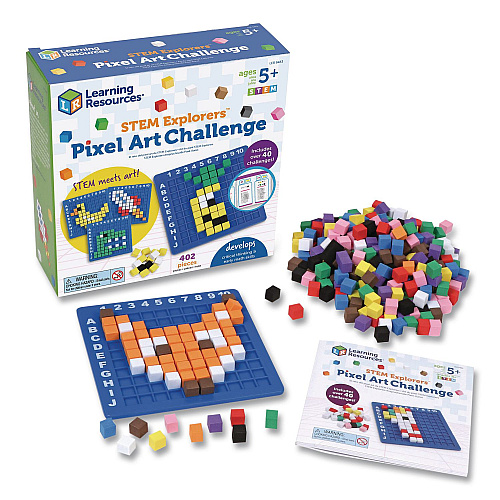 Learning Resources STEM Explorers Pixel Art Challenge, Grades K to 2, 402 Pieces (LER9463)