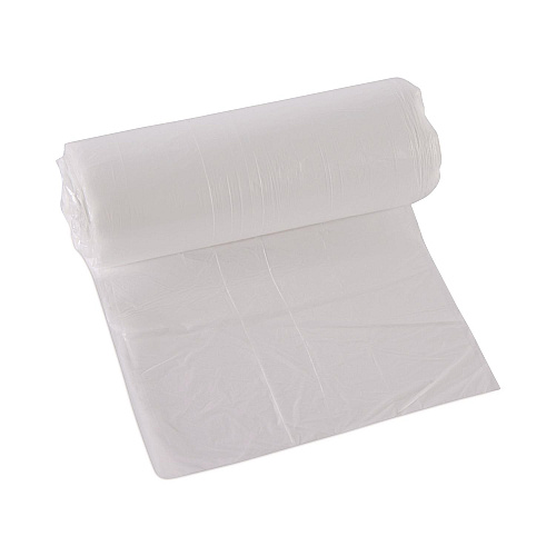 Boardwalk High-Density Can Liners, 30 gal, 8 mic, 30" x 36", Natural, Perforated Roll, 25 Bags/Roll, 20 Rolls/Carton (303610)