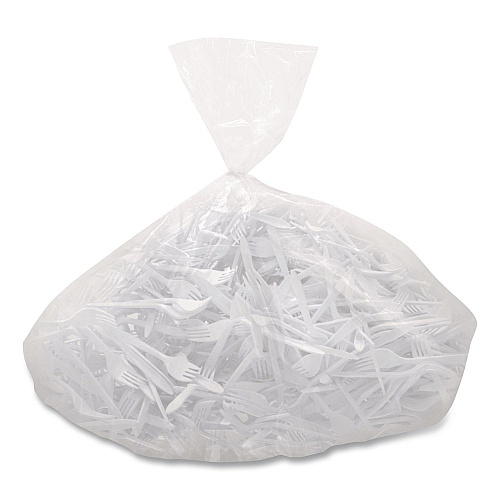 SOLO Style Setter Medium Weight Polypropylene Cutlery, Fork, Plastic, White, 1,000/Carton (F6OW)