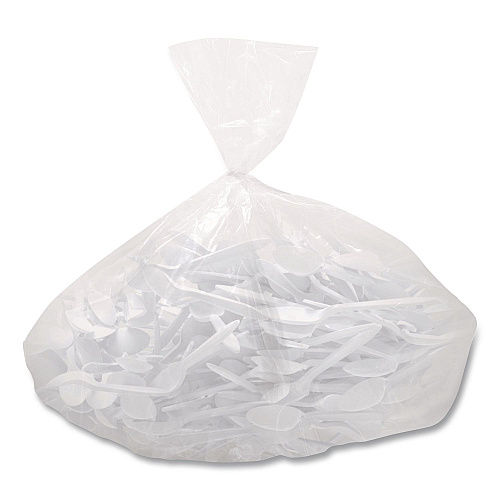 SOLO Style Setter Medium Weight Polypropylene Cutlery, Teaspoon, Plastic, White, 1,000/Carton (S6OW)
