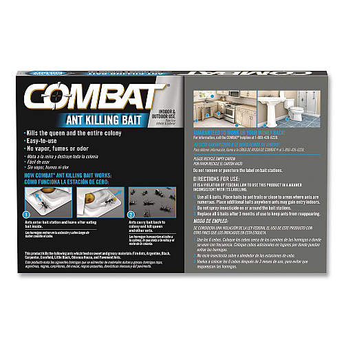 Combat Ant Killing System, Child-Resistant, Kills Queen and Colony, 6/Box (45901)