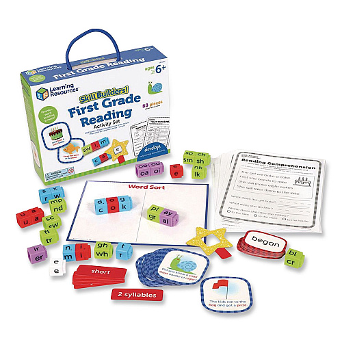 Learning Resources Skill Builders! First Grade Reading Activity Set, Grade 1, 88 Pieces (LER1237)