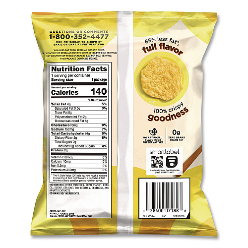 Frito-Lay Baked Variety Pack, Baked Cheetos/Baked Lays BBQ/Baked Lays Original/Baked Ruffles Cheddar Sour Cream, 30 Bags/BX, 2 Boxes/CT (77325)