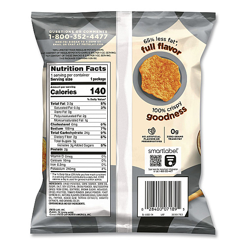 Frito-Lay Baked Variety Pack, Baked Cheetos/Baked Lays BBQ/Baked Lays Original/Baked Ruffles Cheddar Sour Cream, 30 Bags/BX, 2 Boxes/CT (77325)
