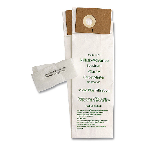 Green Klean GK-CMaster Replacement Bag, 10 Bags/Pack, 10 Packs/Carton