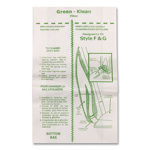 Green Klean GK-F-and-G-10 Replacement Bag, 10 Bags/Pack, 10 Packs/Carton (GKFG10)